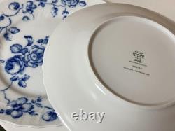 Richard Ginori Rose Blue 10.2 Dinner Plate Set of 2 Discontinued Ceramic Pre-Ow