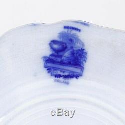 Ridgways Turkey Flow Blue 10 Dinner Plate, Late 19th/ Early 20th Century