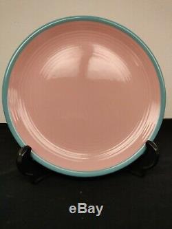 Rio Stoneware Dinner & Salad Plates & Bowls 12pcs Pink & Turquoise Servs 4 MCM