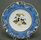 Rockingham Violet Flowers Blue & Gold Rococo Scrollwork 9 3/8 Inch Plate