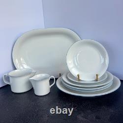 Rorstrand A La Carte Sweden 9 Pc Porcelain Set VDN P555 Blue Rim
