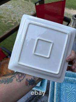 Roscher Stoneware Blue Crackle Pineapple Dinner Plates And Salad Plates Set Of13