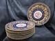 Rosenthal 5957 Cobalt Blue Gold Encrusted Dinner Plates Set of 8
