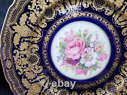 Rosenthal 5957 Cobalt Blue Gold Encrusted Dinner Plates Set of 8