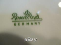 Rosenthal Gala Blue Form E Shape Continental Trim 3455 Germany 7 Dinner Plates