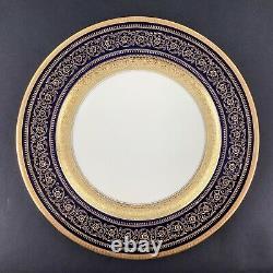 Rosenthal Ivory Gold Encrusted Jewel Tones Set of 6 Red Blue Green Dinner Plates