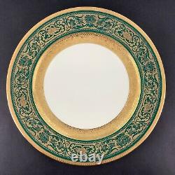 Rosenthal Ivory Gold Encrusted Jewel Tones Set of 6 Red Blue Green Dinner Plates