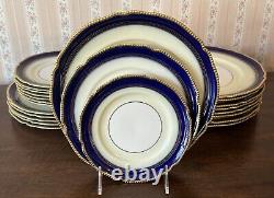 Rosenthal Regent Navy Blue Gold Gilt China Dinner Salad Bread Plates Set Of 23