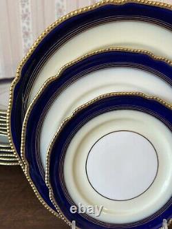 Rosenthal Regent Navy Blue Gold Gilt China Dinner Salad Bread Plates Set Of 23