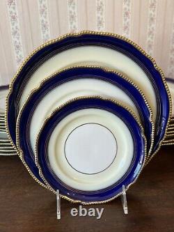 Rosenthal Regent Navy Blue Gold Gilt China Dinner Salad Bread Plates Set Of 23