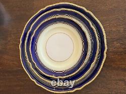 Rosenthal Regent Navy Blue Gold Gilt China Dinner Salad Bread Plates Set Of 23