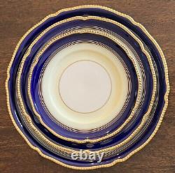 Rosenthal Regent Navy Blue Gold Gilt China Dinner Salad Bread Plates Set Of 23