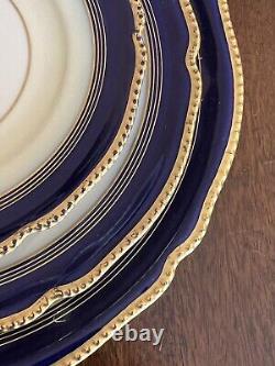 Rosenthal Regent Navy Blue Gold Gilt China Dinner Salad Bread Plates Set Of 23