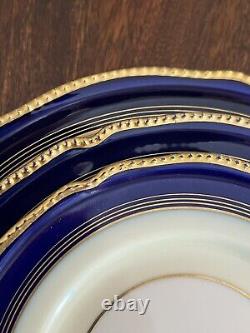 Rosenthal Regent Navy Blue Gold Gilt China Dinner Salad Bread Plates Set Of 23
