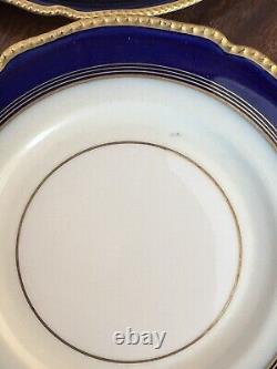 Rosenthal Regent Navy Blue Gold Gilt China Dinner Salad Bread Plates Set Of 23