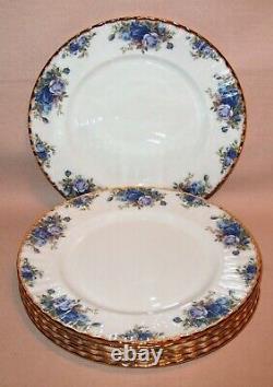 Royal Albert Moonlight Rose 6 Dinner Plates, English First Quality, Superb