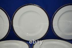 Royal Bone China Golden Blue (6) Dinner Plates, 10 5/8