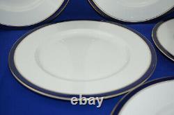 Royal Bone China Golden Blue (6) Dinner Plates, 10 5/8