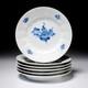 Royal Copenhagen Blue Flowers Ribbed Dinner Plates 8549/624 10.25 6 PC Set C