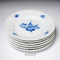 Royal Copenhagen Blue Flowers Ribbed Dinner Plates 8549/624 10.25 6 PC Set C
