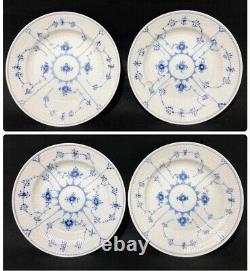 Royal Copenhagen Blue Fluted Half Lace Plain Plate 25cm Set of 4 Made in Denmark