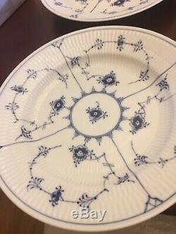 Royal Copenhagen Blue Fluted Plain Dinner Plate Set Of 8