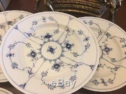 Royal Copenhagen Blue Fluted Plain Dinner Plate Set Of 8