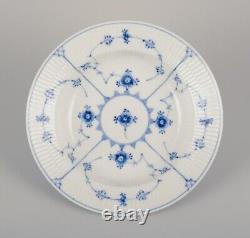Royal Copenhagen Blue Fluted Plain. Set of four deep plates in porcelain