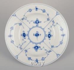 Royal Copenhagen Blue Fluted Plain. Set of four deep plates in porcelain