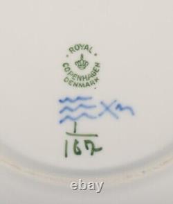 Royal Copenhagen Blue Fluted Plain. Set of four deep plates in porcelain