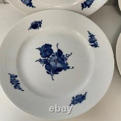 Royal Copenhagen Blue flowers set of 4- 8097 dinner plates basket weave 10