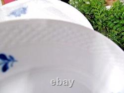 Royal Copenhagen Blue flowers set of 8 dinner plates with basket weave pattern