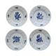 Royal Copenhagen Denmark Set of 4 Blue Flowers Ribbed Dinner Plate 10/8549 10
