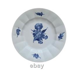 Royal Copenhagen Denmark Set of 4 Blue Flowers Ribbed Dinner Plate 10/8549 10
