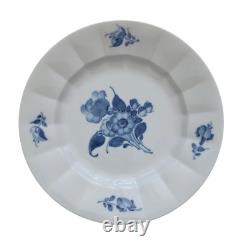 Royal Copenhagen Denmark Set of 4 Blue Flowers Ribbed Dinner Plate 10/8549 10