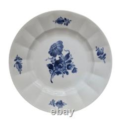 Royal Copenhagen Denmark Set of 4 Blue Flowers Ribbed Dinner Plate 10/8549 10