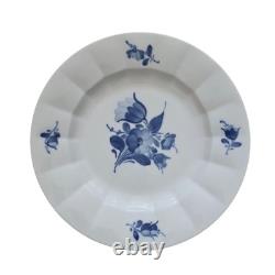 Royal Copenhagen Denmark Set of 4 Blue Flowers Ribbed Dinner Plate 10/8549 10