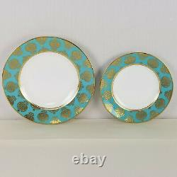 Royal Crown Derby Bristol Belle Turquoise dinner and salad plate