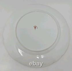 Royal Crown Derby Dinner Plate C. 1914 Pink Roses, Blue & Purple Scrollwork