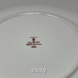 Royal Crown Derby Fifth Avenue Dinner Plates Turquoise/Gold Set of 4 10.5