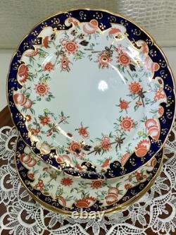 Royal Crown Derby Melton Imari 10 Set of 6 Dinner Plates Cobalt Blue Gold Red