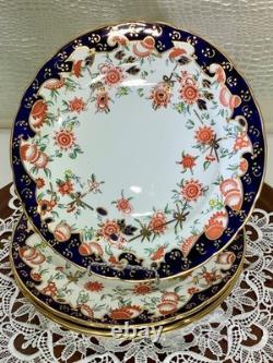 Royal Crown Derby Melton Imari 10 Set of 6 Dinner Plates Cobalt Blue Gold Red