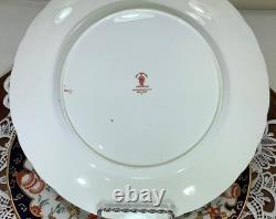 Royal Crown Derby Melton Imari 10 Set of 6 Dinner Plates Cobalt Blue Gold Red