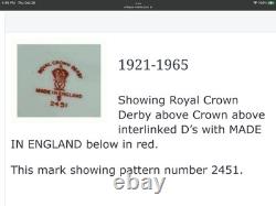 Royal Crown Derby Melton Imari 10 Set of 6 Dinner Plates Cobalt Blue Gold Red