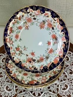 Royal Crown Derby Melton Imari 10 Set of 6 Dinner Plates Cobalt Blue Gold Red