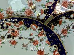 Royal Crown Derby Melton Imari 10 Set of 6 Dinner Plates Cobalt Blue Gold Red