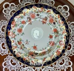 Royal Crown Derby Melton Imari 10 Set of 6 Dinner Plates Cobalt Blue Gold Red