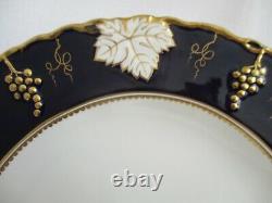 Royal Crown Derby Vine Cobalt Blue & Gold English Bone China Dinner Plate Set 4