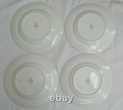 Royal Crown Derby Vine Cobalt Blue & Gold English Bone China Dinner Plate Set 4