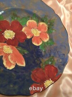 Royal Doulton Blue China dinner Plate Wild Roses 6227 hand painted porcelain